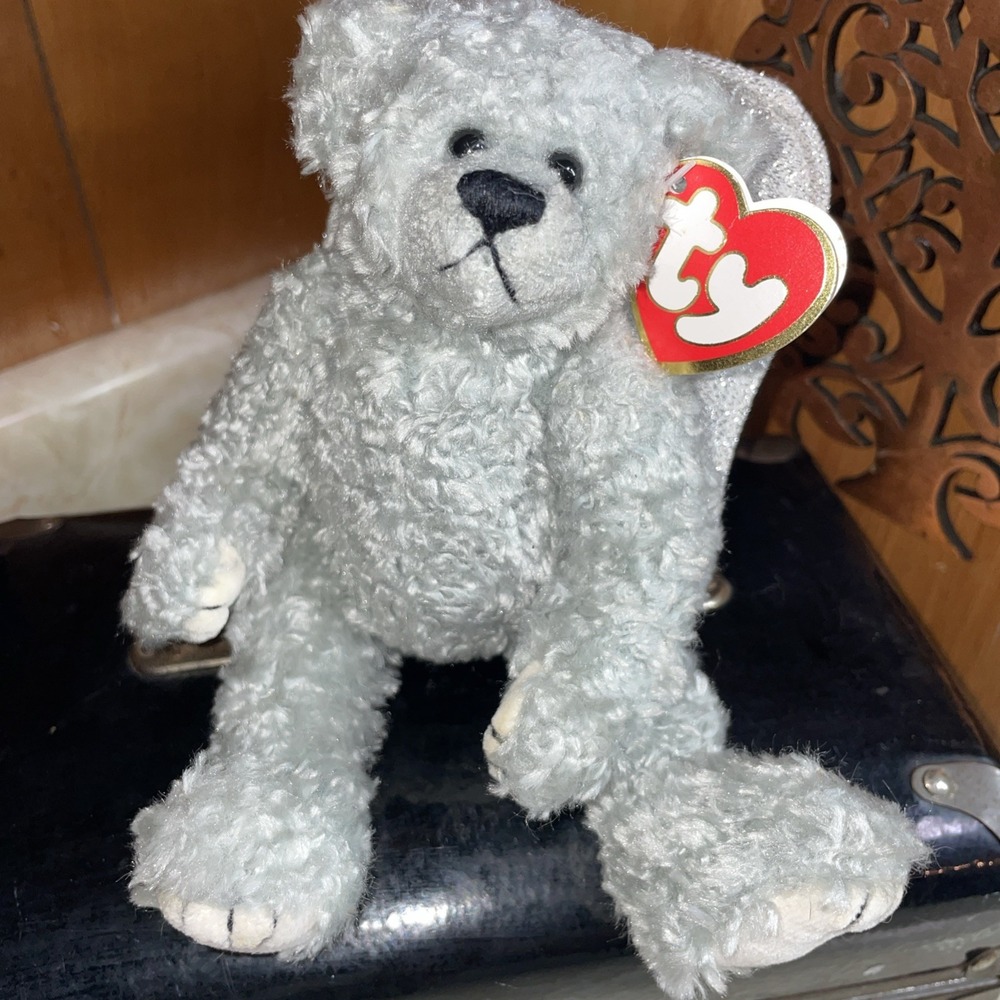 Ty Attic Treasures Collection Sterling‎ Gray Bear Silver Wings